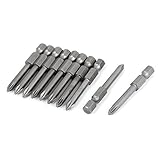 Uxcell　プラスドライバービット　金属　グレー　磁気　PH1