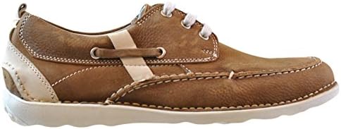 Natha Studios Men's Leather Casual Boat Shoes, Rust, 10