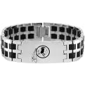 NFL Washington Redskins Logo Steel and Rubber Link ID Bracelet