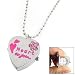 Rosallini Women Rhinestone Detail Heart Shape Pendant Chain Necklace Watch