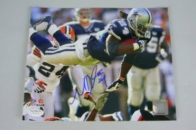 Cowboys Marion Barber Autographed/Hand Signed Authentic 8x10 Photo JSA