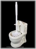 White Ceramic Toilet Shaped Bathroom Brush Holder / NEW