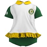 MLB Majestic Oakland Athletics Newborn Girls Tri-Color Ruffled 2-Piece Set (24 Months)