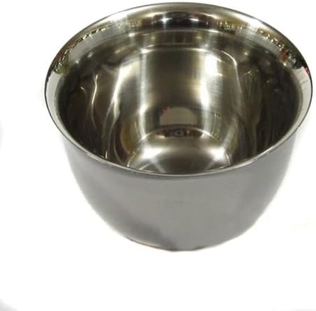 Orgrover New Shinning Double Layer Stainless Steel Men's Shaving Mug Bowl Cup