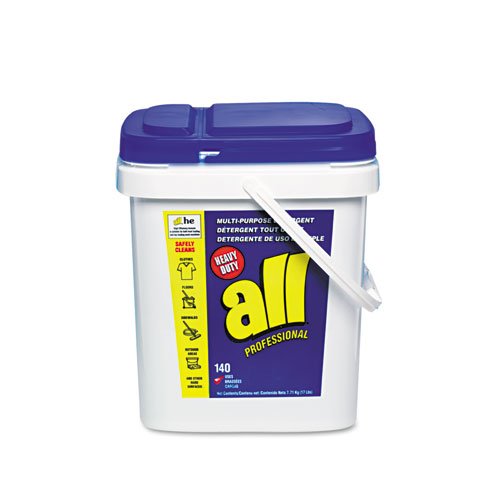 Diversey Products - Diversey - All Ultra Powder Multipurpose Detergent, 17 lb. Flip-Top Pail, 1/Carton - Sold As 1 Carton - Lifts out tough dirt and oily stains. - Low sudsing. - Formula is suitable for both front- and top-load washing machines. - Effective for laundry in all temperatures. - Can also be used on floors, concrete pads and other surfaces.
