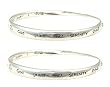 TWO (2) BRACELET SET - Bangle Style - Engraved with the Serenity Prayer ~ God Grant Me, Serenity to Accept the Things I Cannot Change; Courage to Change the Things I Can; and Wisdom to Know the Difference ~ Silver Tone Metal