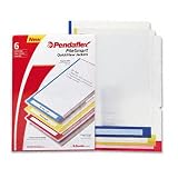 ESSELTE PENDAFLEX CORP. / ESS51066 / Jackets w/Tabs, Ltr, Polypropylene, CLR/BL/GR/Purple/Red/YW, 6/pk / Sold as 1 PK