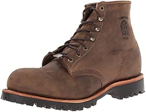 Chippewa Men's 6-Inch Chocolate Apache Steel-Toe Lace-Up Rugged Boot