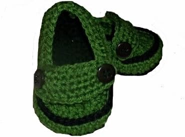 Sweet Lullabiez Handmade Little Man Loafers Loafers in Green & Black Size 0 (Newborn-6 Weeks) / Baby Shoes Booties