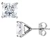 CRISLU Cubic Zirconia (CZ) Princess Cut 1.5 Carat (ctw) Stud Earrings in Sterling Silver