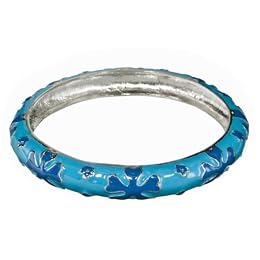 Turquoise Snowflake Bangle Bracelet