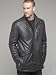 Andrew Marc Black Lambskin Leather Alpha Car Coat Large