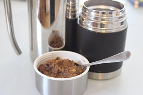 Stainless Steel Insulated Lunch Food Jar Containers Vacuum Sealed 16 Oz No BPA (Black)