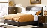 IMAGE OF King Size Bed in Brown Bycast Leather