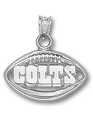 Nfl Indianapolis Colts Pierced Football Pendant Silver