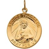 14K Yellow Gold St. Jude Thaddeus Medal - 18.00mm