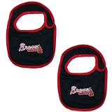 2 PACK: Baby / Infant Boys or Girls MLB Atlanta Braves Bib - Dark Blue