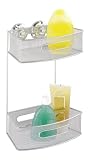 Wenko 16939100 Wandregal Palermo Super-Loc - Befestigen ohne Bohren, 2 Ablagek&ouml;rbe, Stahl pulverbeschichtet, 24.5 x 37 x 18 cm, Silber-Optik