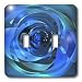 Perkins Designs Abstract - Blue Rondo digital art of collected glass spheres juxtaposed under blue lights - Light Switch Covers - double toggle switch