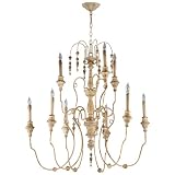 Maison French Country Antique White 9 Light Chandelier