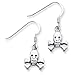 Sterling Silver Skull & Bones Dangle Earrings title=