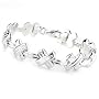 Sterling Silver Shiny Fluted "X-Bars" Stampato Bracelet