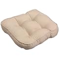 Arlee Over Size Brushed Twill Non Slip Double Welted Chair Pad, Tan