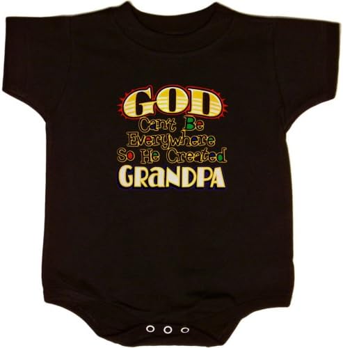 INFANT CREEPER : NAVY - 18 MONTHS - God Can't Be Everywhere So He Created Grandpa - Guardian Angel for Grandson or Granddaughter