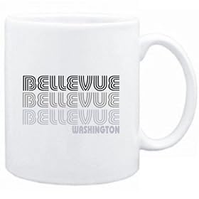 Mug White " Bellevue State " Usa Cities