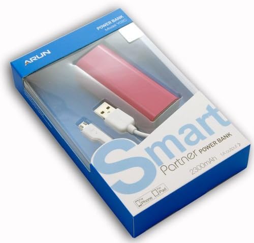 ARUN 2300mAh External Backup Battery Portable Power Bank For iPhone 5 5C 5S, SAMSUNG NOTE 2 3, GALAXY S2 S3 S4, KINDLE, TOUCHPAD, TABLET, iPad Air Mini (MAGENTA)