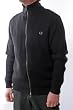 FRED PERRY RIPPED ZIP THROUGH CARDIGAN BLK