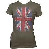 Distressed Union Jack Ladies Fine Jersey T-Shirt