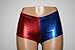 NEW!!! Harley Quinn Shorts Suicide Squad Inspired Metallic Cosplay Batman costume panties Custom Order Included (S, Red-Blue)