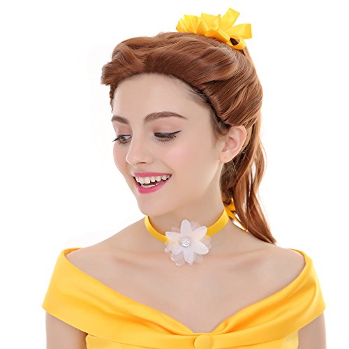 Angelaicos Womens Lolita Prestyled Cosplay Costume Party Hair Wigs Medium Brown