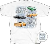 Chevy Camaro NEVER TOO MUCH MUSCLE Adult White T-shirt