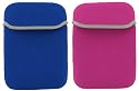 2n1 Combo - 2-Sided Reversible Premium Laptop Just Fit Neoprene Sleeve Case Cover - Bundle with LCD Screen Protector for Amazon Kindle 1st and 2nd Generation Electronic Reading Device - (Kindle NOT included) , Dark Blue / Magenta