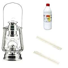 Original Feuerhand Sturmlaterne - verzinnt - + 1 Liter Meyers Petroleum + 2 Ersatzdochte - Petroleumlampe Suprax Glas