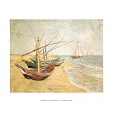 Vincent Van Gogh Fishing Boats on the Beach at St. Maries Art Poster Print - 16x20 Art Poster Print by Vincent van Gogh, 20x16