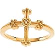14K Yellow Gold Diamond Cross Ring