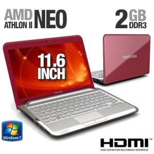 Toshiba Satellite T215D-S1140RD 11.6-Inch Notebook PC - Gemini Red