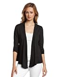 Mod-O-Doc Women's Supreme Jersey Mid Sleeve Cardigan, Black, Medium