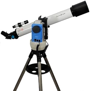 TwinStar White 70mm iOptron Computerized GPS Refractor Telescope by 