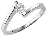 Solitaire Diamond Engagement Ring 1/4 Carat (ctw) in 14K White Gold