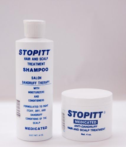 Stopitt Medicated Shampoo 8oz + Anti-dandruff Hair and Scalp Treatment 4 Oz by Stopitt
