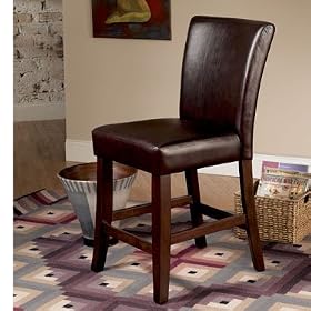 24H Top Grain Leather Distressed Aged Mahogany Counter Stool by AtHomeMart