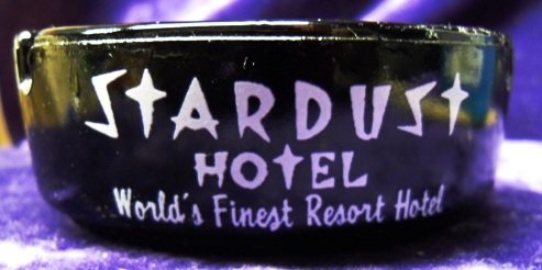 See Classic Black Glass Ashtray from the Stardust Hotel/Casino