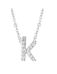 Sterling silver 0.06ct TDW Diamond Letter K Initial Necklace (G-H, I2-I3)