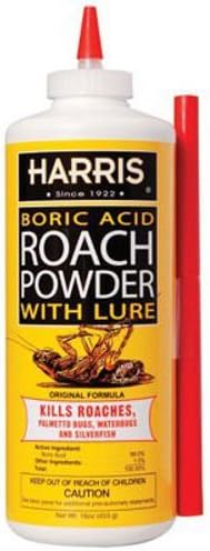 Harris HRP-16 Roach Powder w/ Boric Acid 16oz Bottle Includes Special Lure