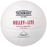 Tachikara SV-MNC Volley-Lite volleyball with Sensi-Tech cover, regulation size but lighter (white).