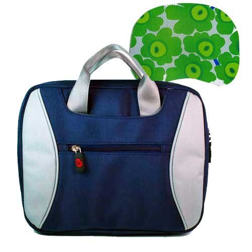HP Mini 10 Inch TAG 2 Tone Nylon Travel Zipper Carrying Case + Green Watercolor Mouse pad